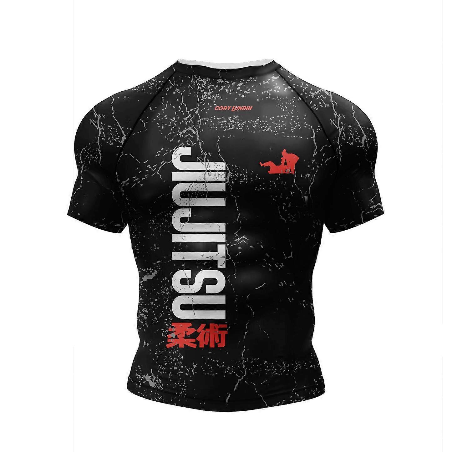 2023 New Fashion jiu jitsu kickboxing Training Short Sleeve Rashguard Polyester Spandex Compression Sublimation Sports Blouses