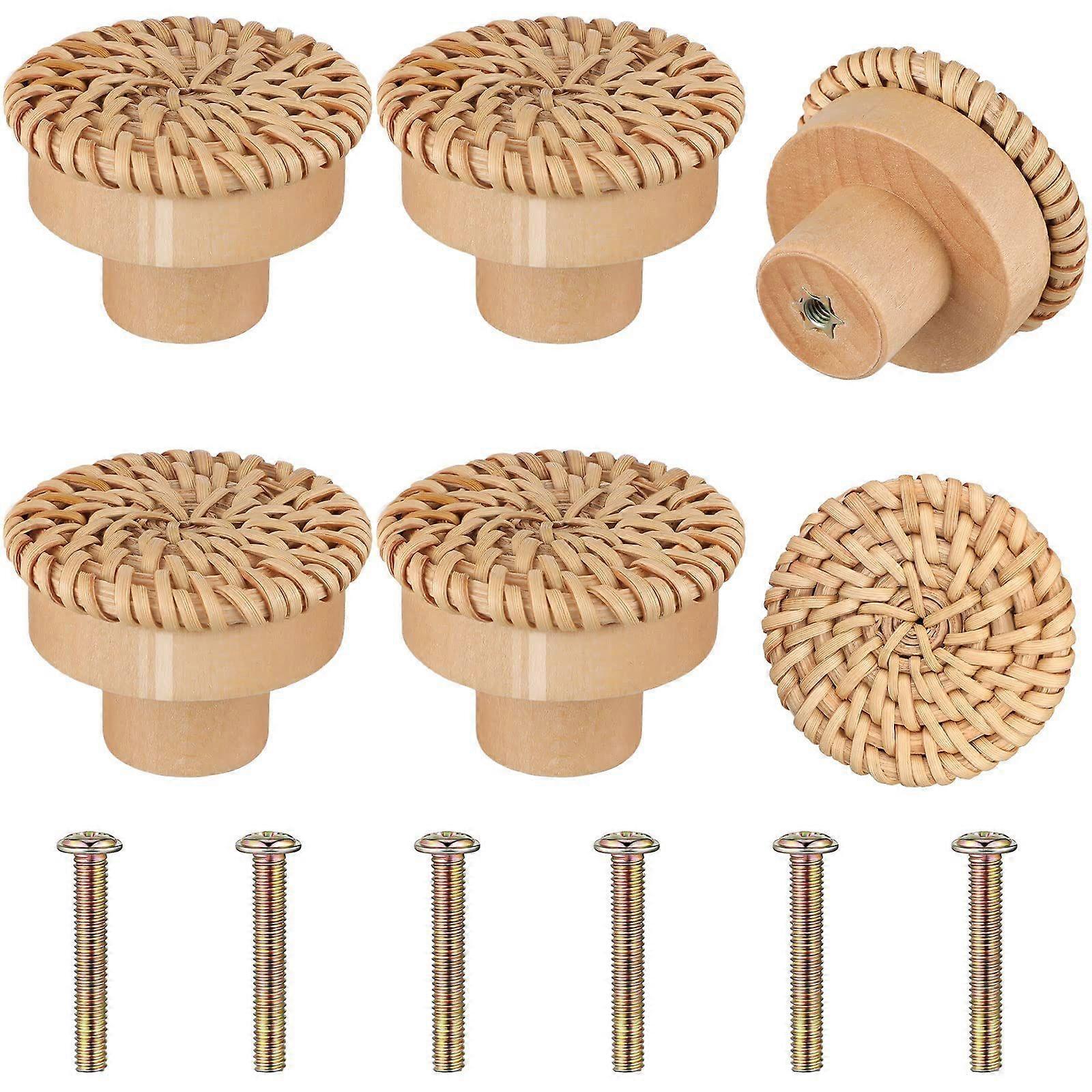 stuks Boho rotan dressoir knoppen ronde schroeven, bijpassende Boho meubelknoppen