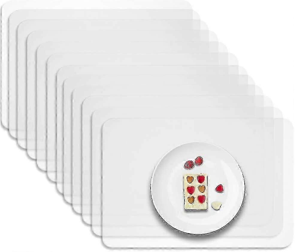 12 Pcs Placemat Transparent Washable, Suitable For Kitchen