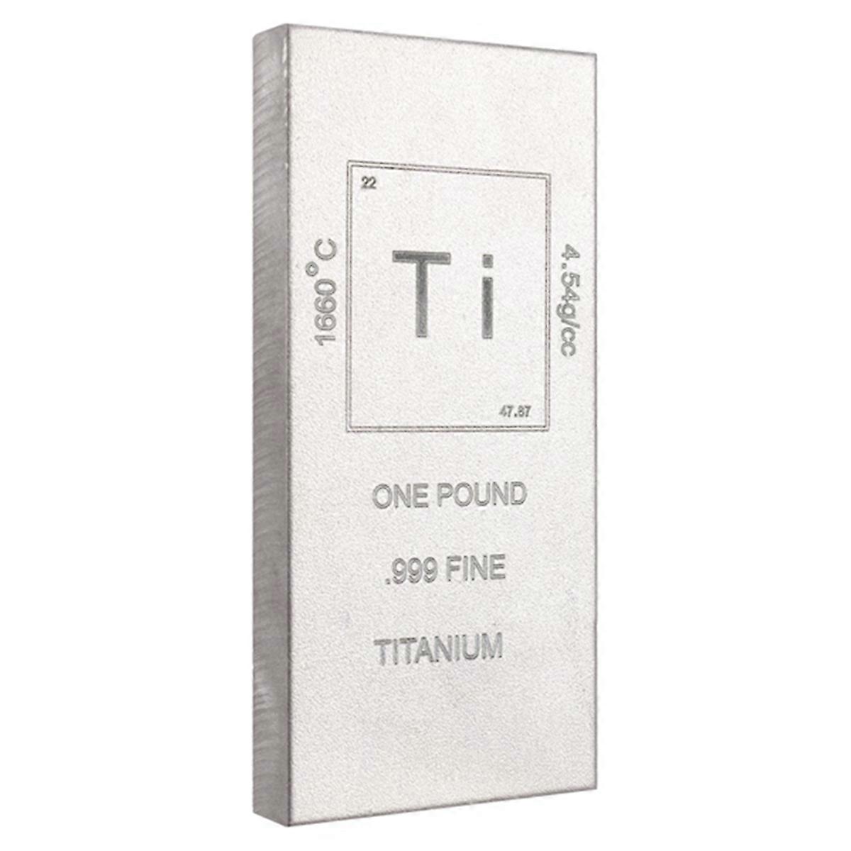 Titanium Bar - 1lb Laser-Engraved .999 Pure Bullion Bar Chemistry Element