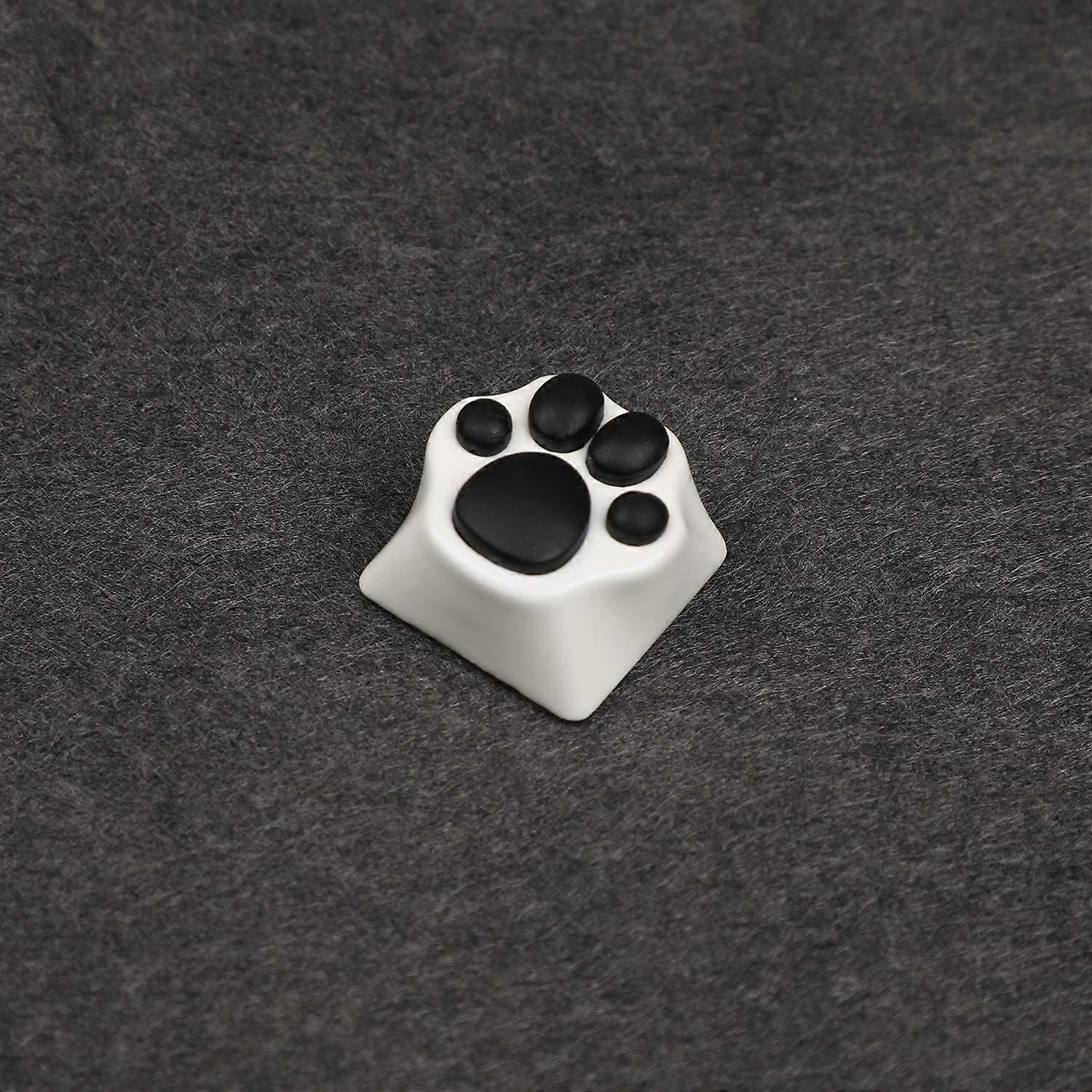 Metal Keycap Cat Claw Cat Palm Novelty Keycaps for Cherry MX Mechanical Keyboard (White Base Black Claw)