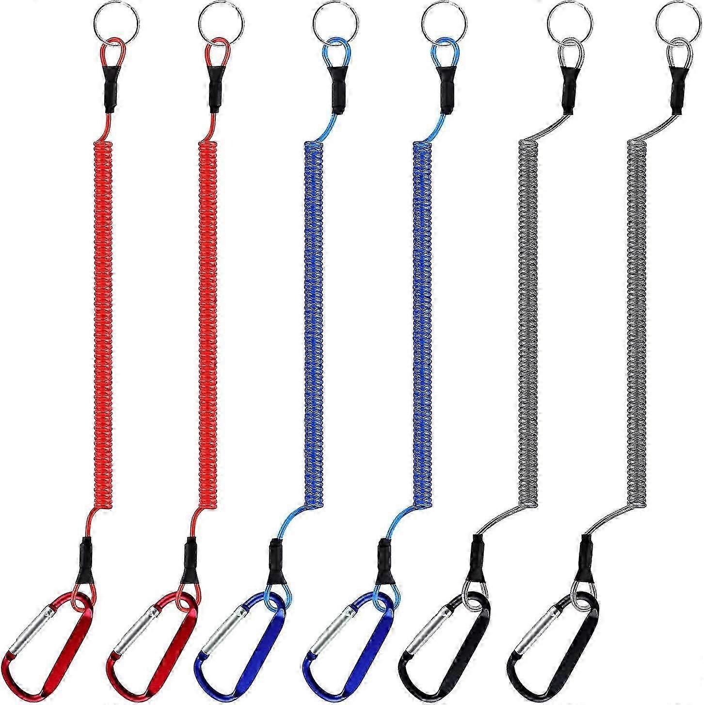 6 قطع حبل الصيد ، حبال ملفوفة متعددة الألوان قابلة للسحب ملفوفة حبل أدوات الصيد لصيد الأسماك ، والمشي لمسافات طويلة ، والصيد