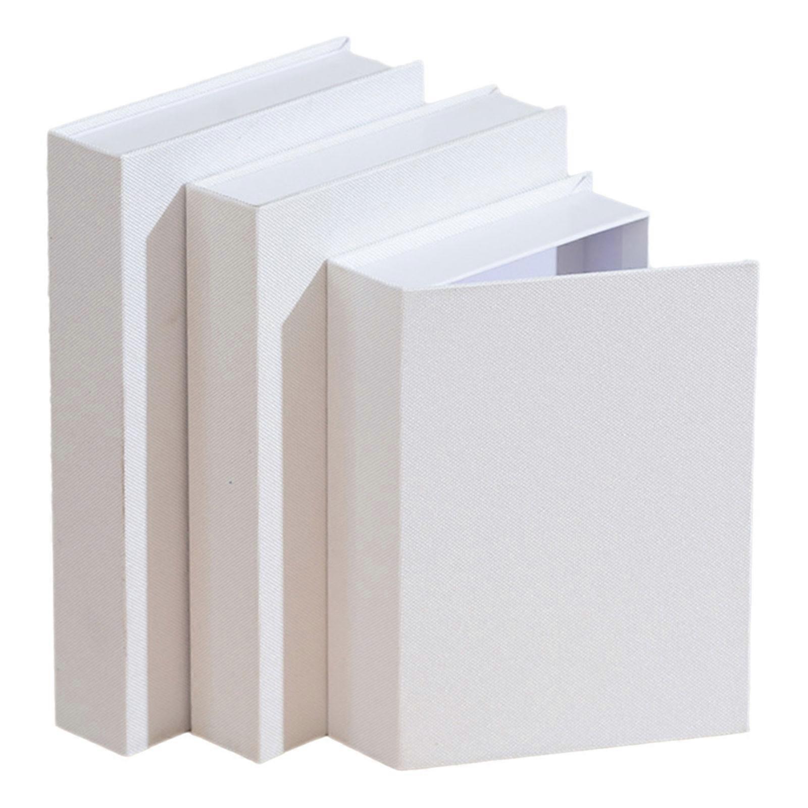 Decorative Book Box with Spacious Interior for Small Item Storage Coffee Table Shelves Decoration Multiple Purpose White