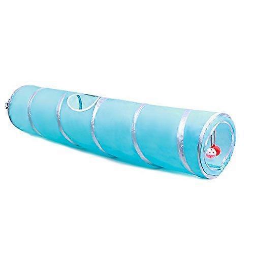 Folding Double Channel Cat Tunnel for Indoor Playtime, Durable Fabric, Large Size, Fun Interactive Design