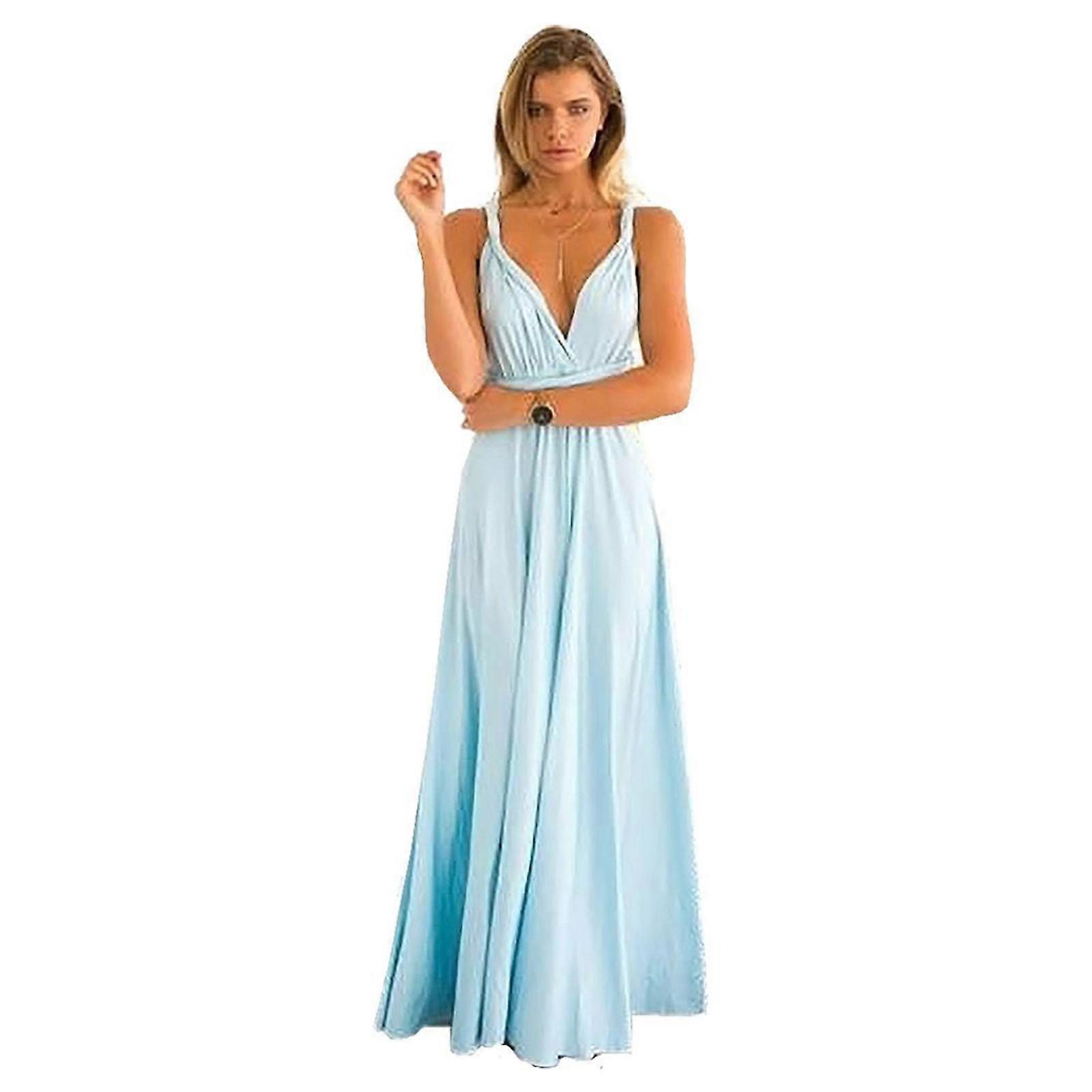 Abito da sera e da cocktail multiuso XL azzurro da donna