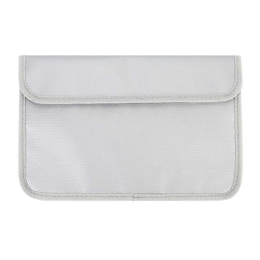 Folding Double Zipper Fire-Proof Bag 17.5 x 27cm Document Storage Organizer for Files and Important Papers