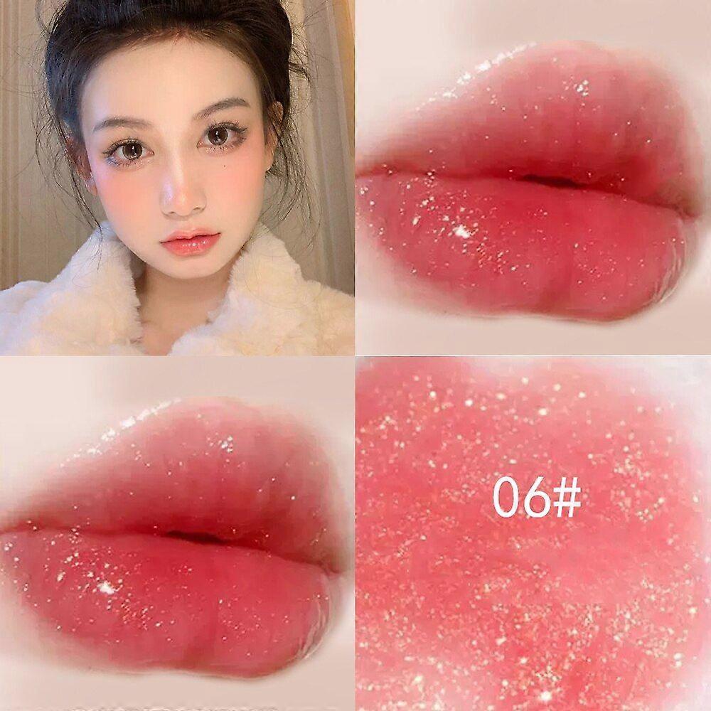 Peach Cherry Lip Tint Cute Mini Lipstick Shimmer Shiny Sequins Lipgloss