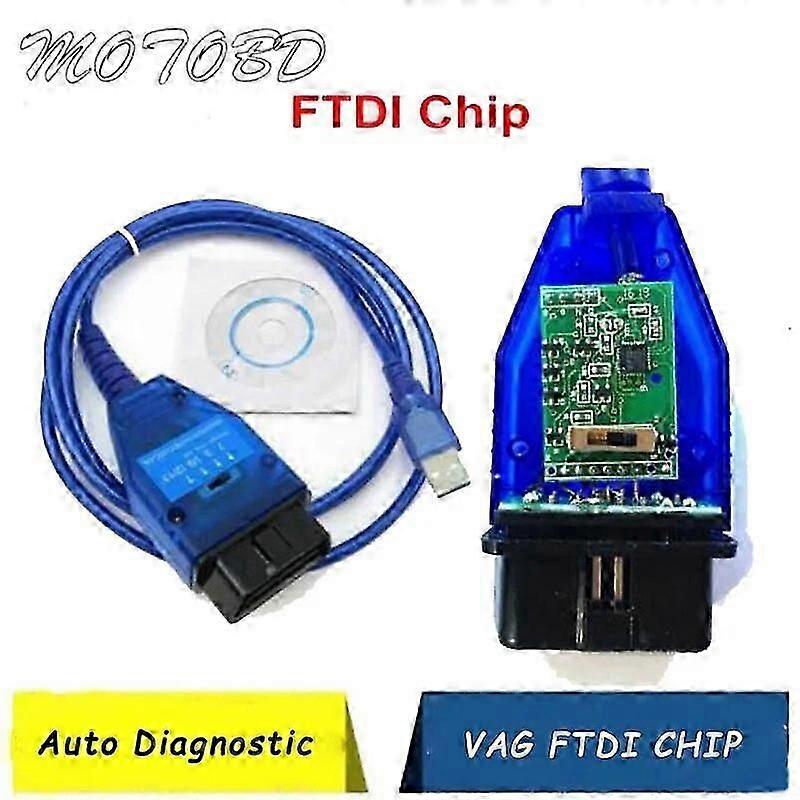 con NEW FTDI Chip Auto Car Obd2 Diagnostic Cable for Fat VAG USB VAG KKL VAG USB Interface Car Ecu Scan Tool 4 Way Switch ST1M129