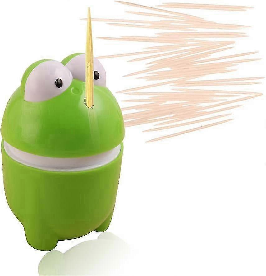 Toothpick Holder, Cute Frog - shaped Design, Durable Plastic Material, Automatic Dispensing for Convenient Use
