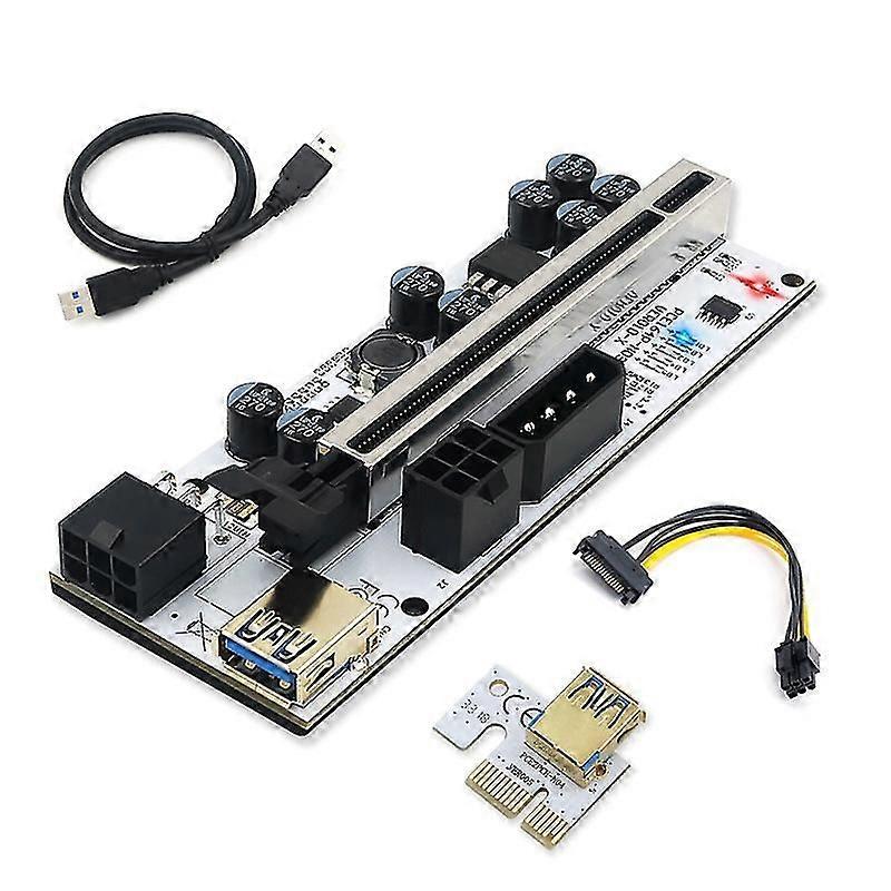 1 Pcs VER 010-X PCIE Riser 1X to 16X Graphic Extension with Flash LED for GPU Mining Powered Riser