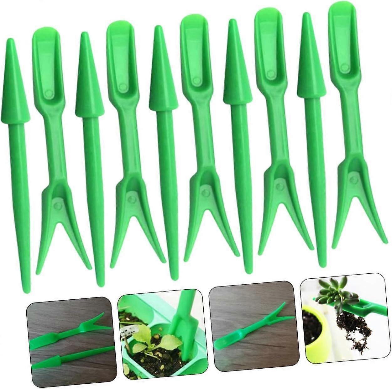 10 Sets Seeding Device Grass Rake Weeding Vegetable Small Bulb Planter Seed Pot Seedling Tray Bulb Planter Tool Transplanting Tools