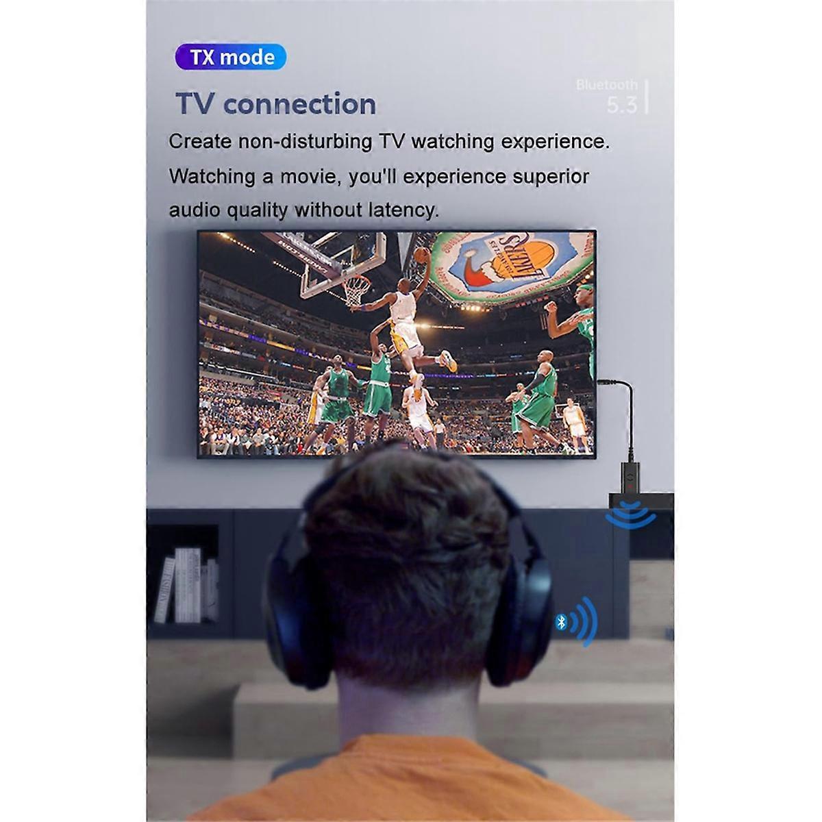 Bluetooth 5.3 Transmitter Receiver, 3.5mm Aux Wireless USB Adapter