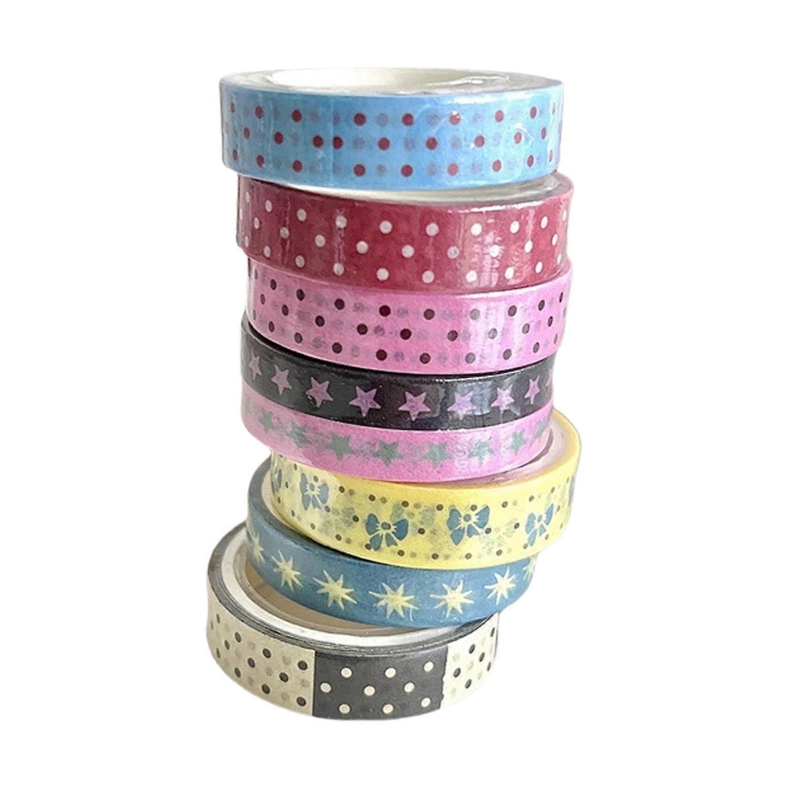 Aesthetic Star Dotted Pattern Tape Background Masking Tape Scrapbooking Decorative Tape for Notebook Journal Planner