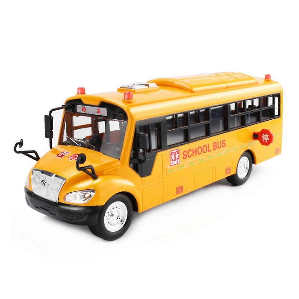 Educational Early Learning Drop Resistant Sound Light Simulation Inertia School Bus Model Toys