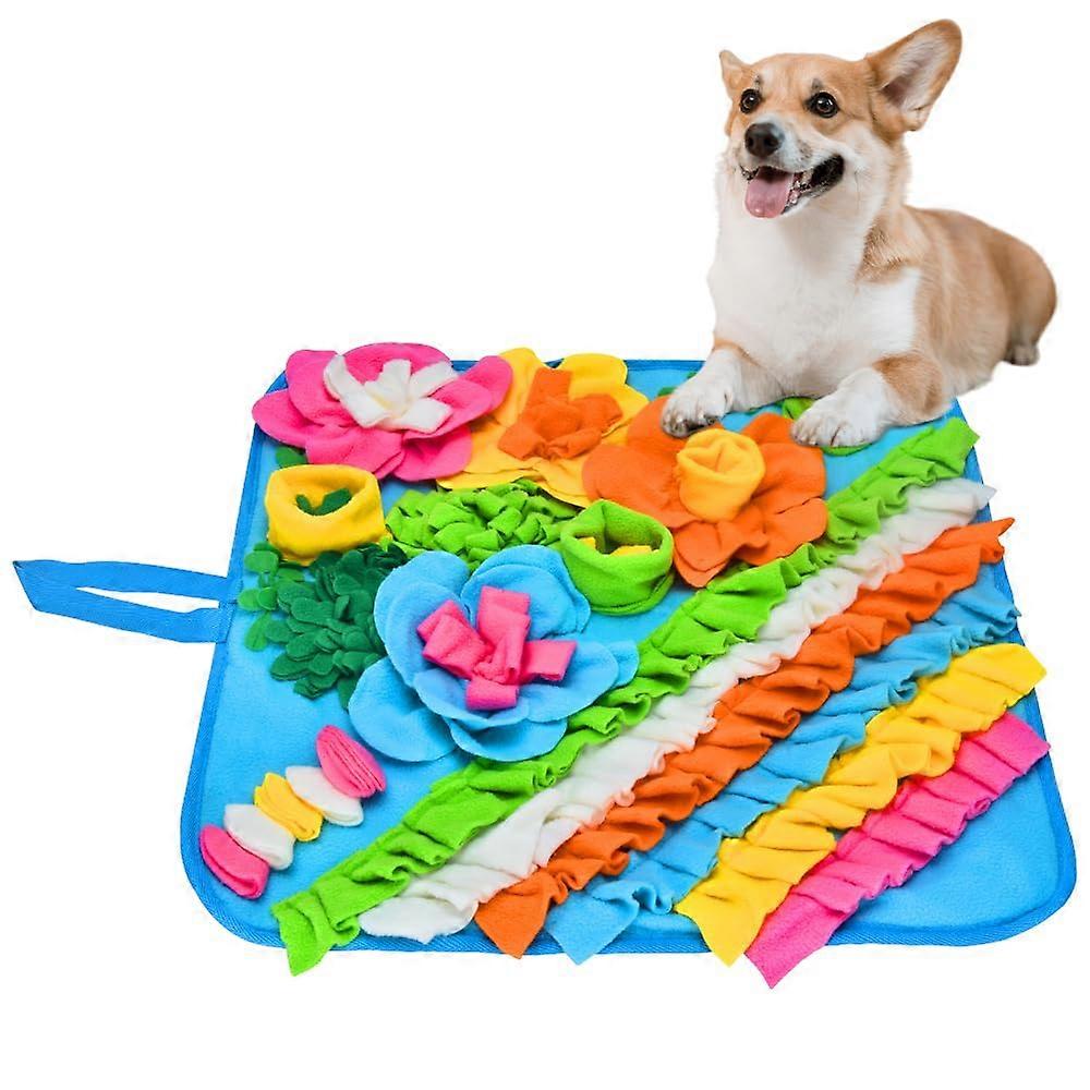Snuffle Mat for Dogs – Interactive Sniffing Slow Feeding Mat for Small Pets, Cats, and Rabbits, Blue Dog Puzzle Toy