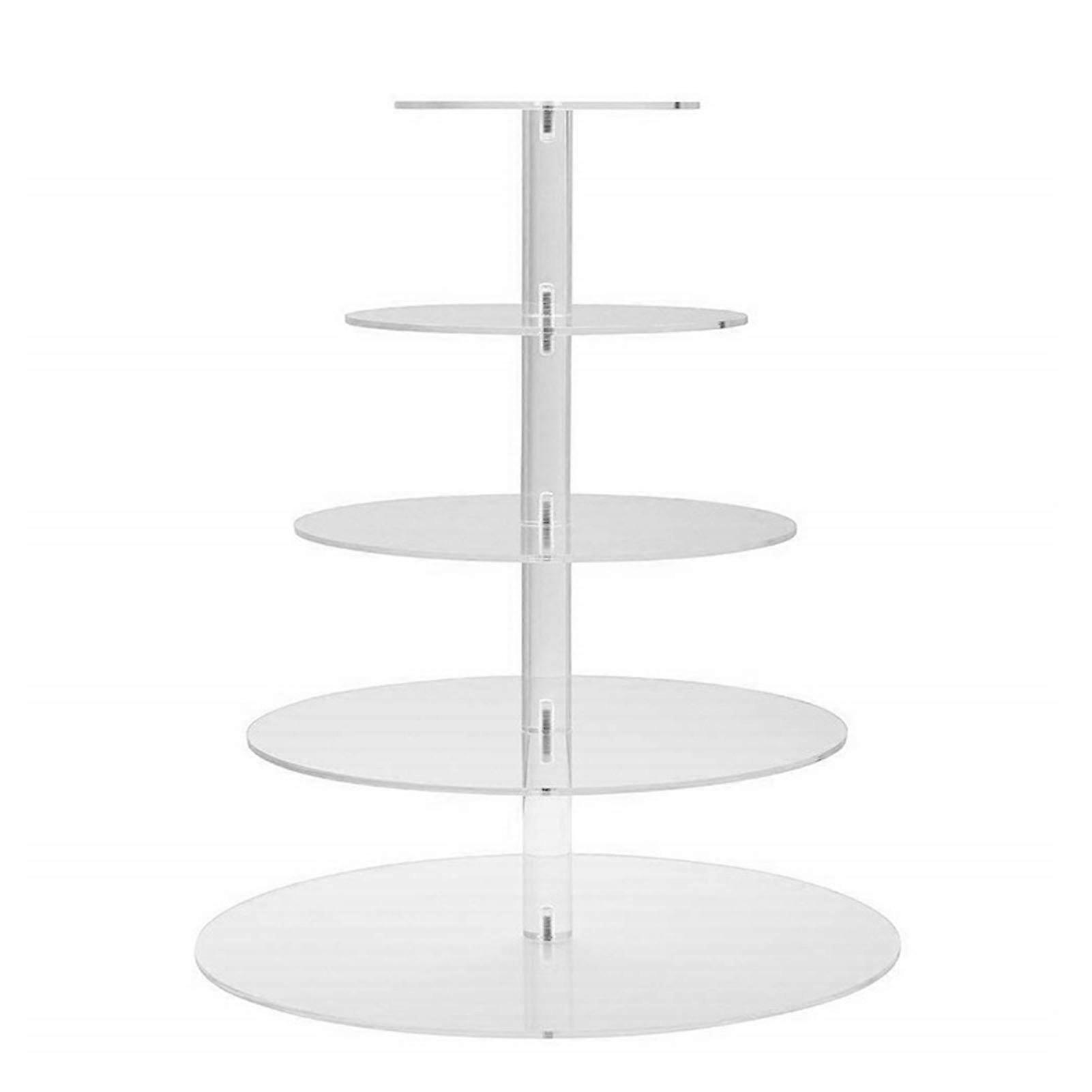 Cupcake Stand Multi Round Tiers Transparent Acrylic High Stability Cupcake Tower for Display Serving Party
