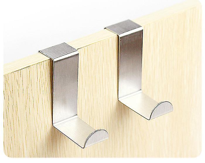 Multi-function Kitchen And Bathroom Door Back Non-marking Hooks 2 Pieces