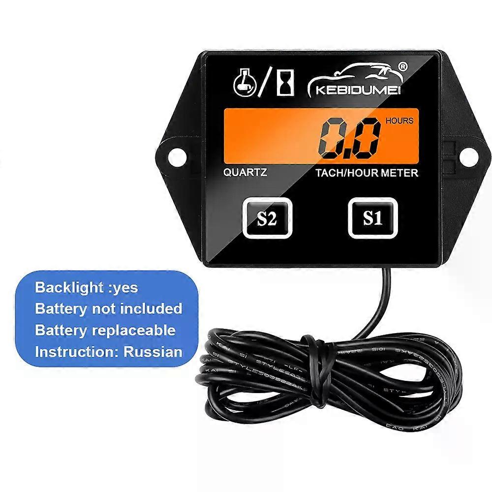 Digital Engine Tach Hour Meter Tachometer Gauge Engine RPM LCD Display For Gasoline Motorcycle Motor 2 4 Stroke Engine Car Boat
