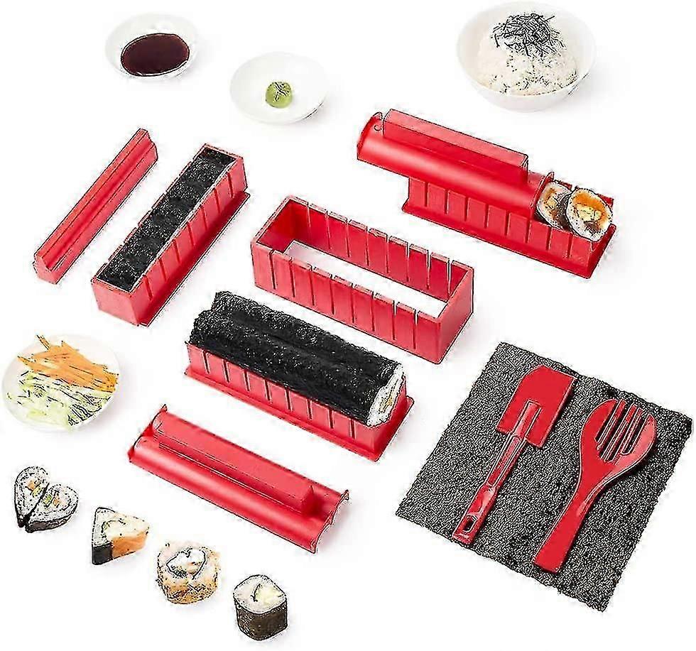 Sushi Maker Kit 10 Pieces Diy Sushi Set 5 Shapes Sushi Maker Set For Beginners Easy Sushi Maker Easy And Fun Also As A Gift