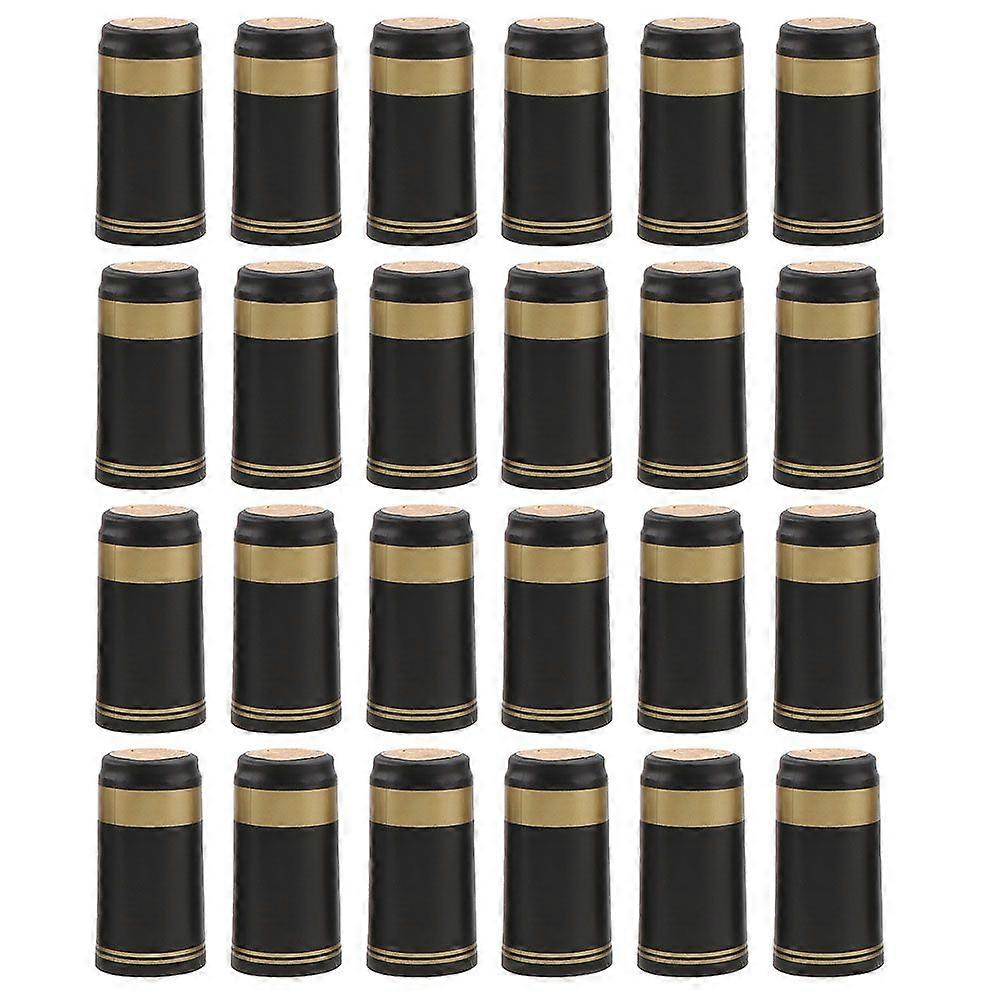 50pcs Golden Edging Heat Shrink Capsules PVC Wine Shrink Wrap Wine Bottle Capsules