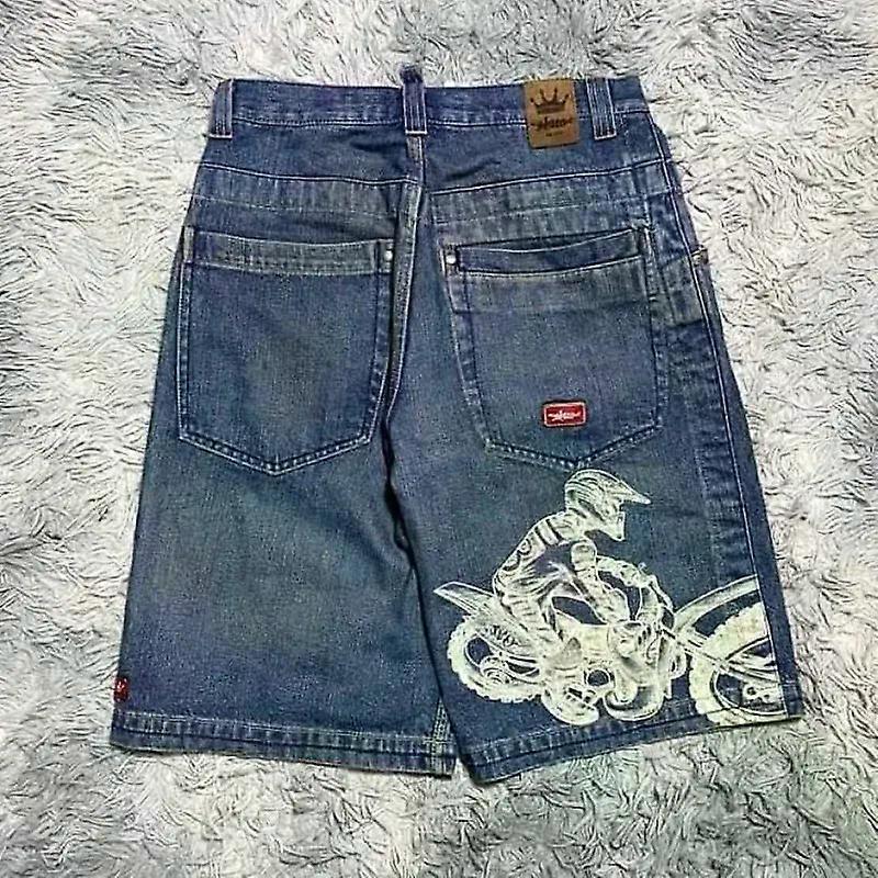 SJNCO Şort Y2K Hip Hop Cep Bol Denim Spor Şort Erkekler Kadınlar Yaz Yeni Harajuku Gotik Erkekler Basketbol Şortları Sokak Giyimi