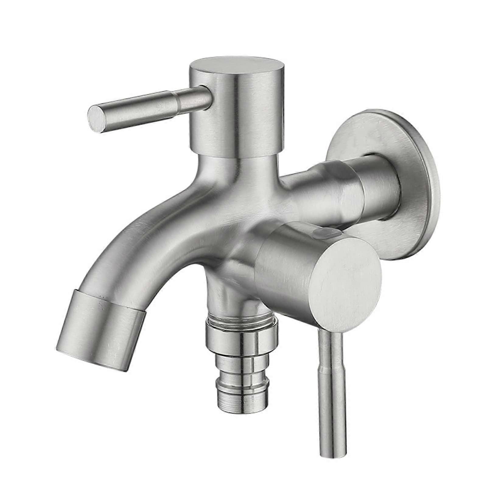 Outdoor Faucet Stainless Steel For Washing Machine With Double Connection One In Two Out