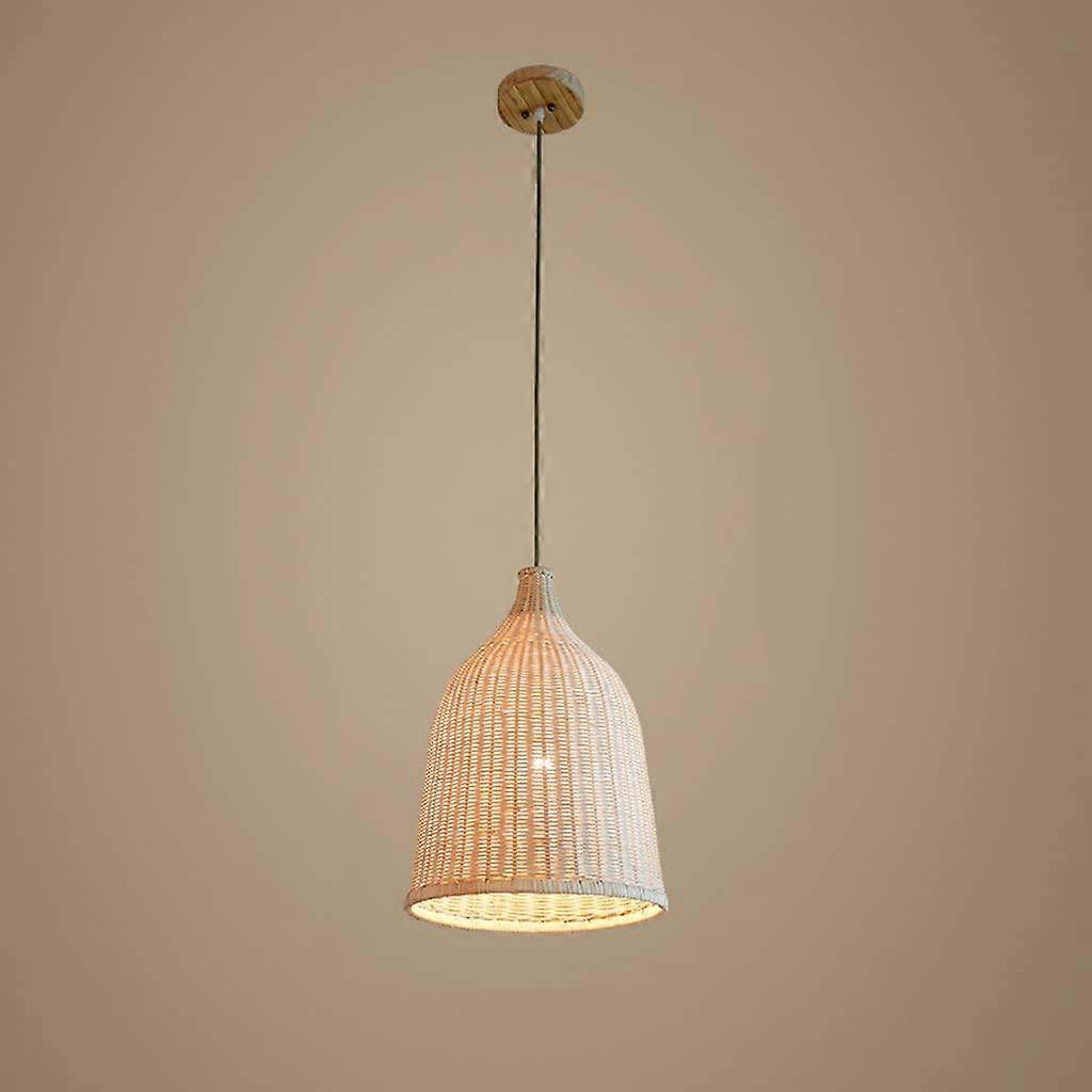 Chandelier, European Country Style Bamboo Art Chandelier, Wicker and Rattan Lampshade, E27
