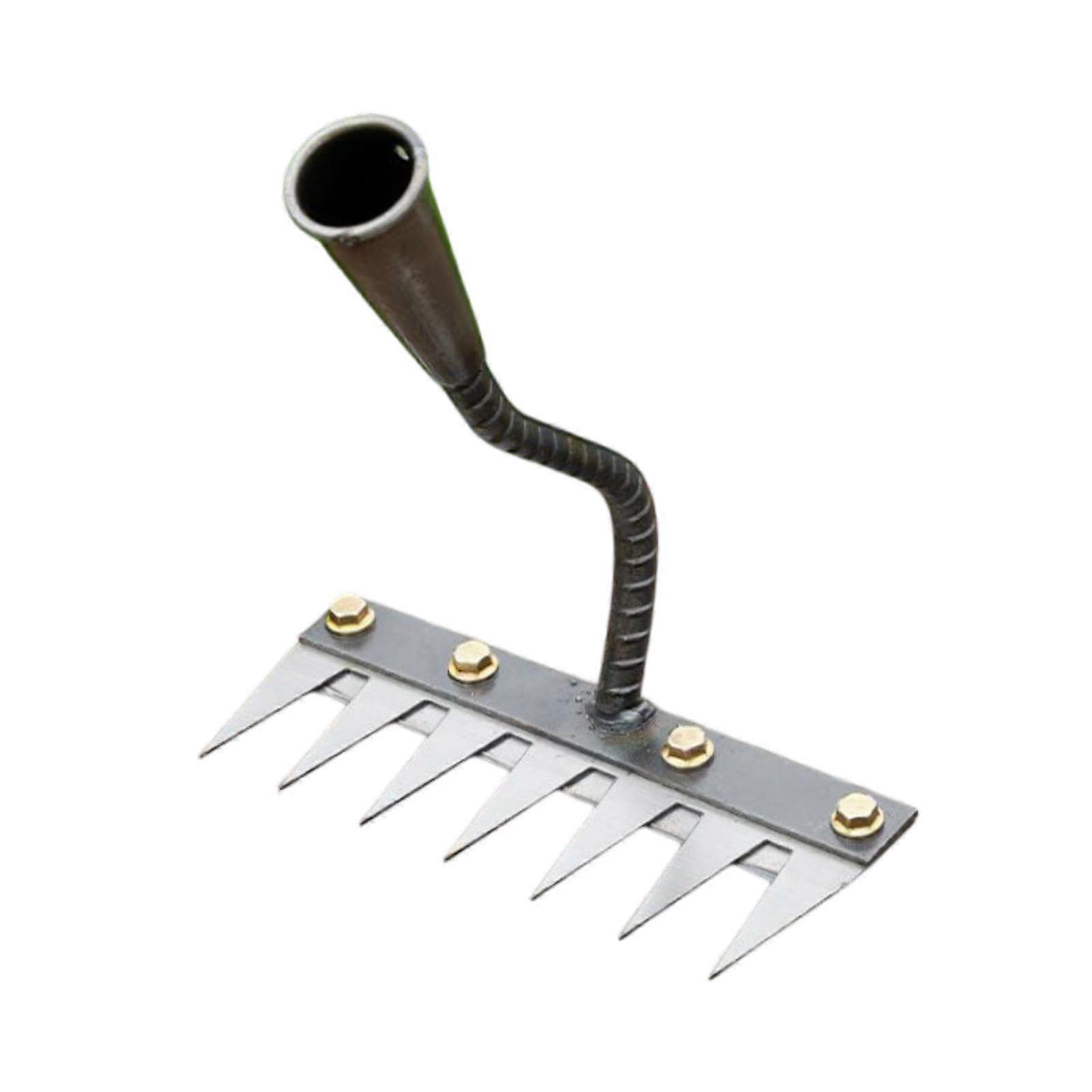 Garden Rake Puller Tool Ergonomic Handle Remover Manual Weeder Claw for Yard Backyard Cultivating Defoliating , 7 Tines