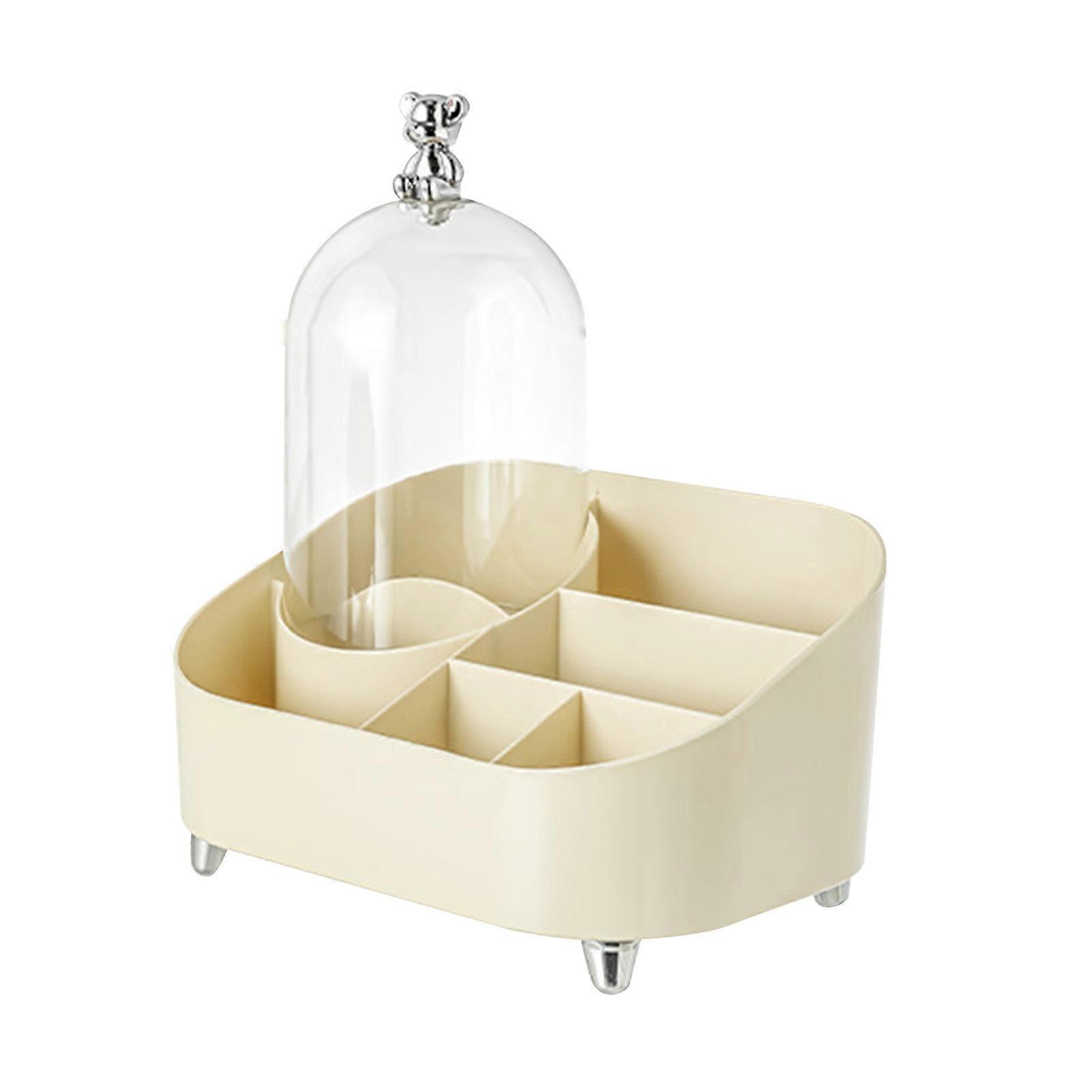 الغرور سعة كبيرة متعددة المقصورات كونترتوب منظم مستحضرات التجميل مع غطاء لمستحضرات التجميل فرشاة المكياج