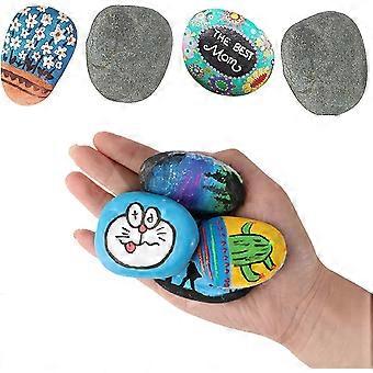 14 Stück Bemalsteine Weiß - Flache Kieselsteine 3-8cm Für Kunstprojekte