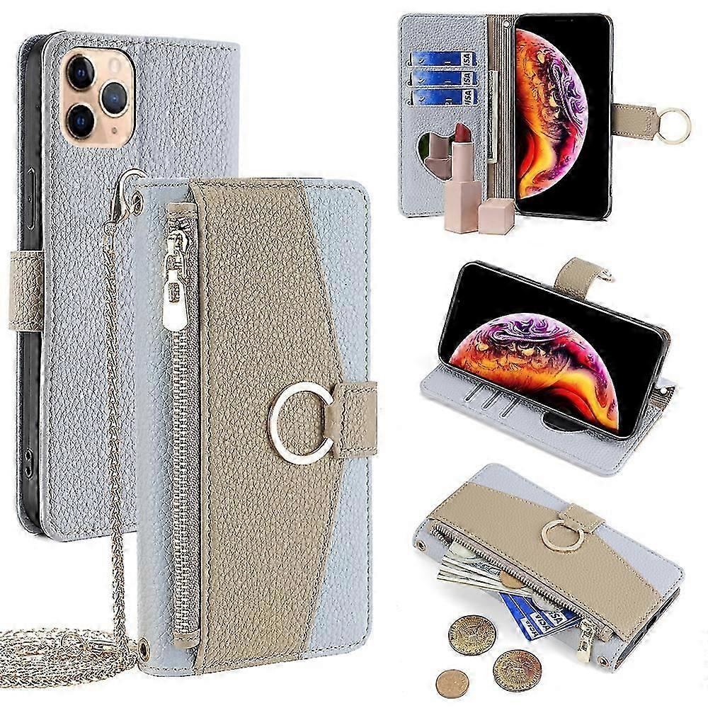 Axelremsfodral i läder med litchytextur