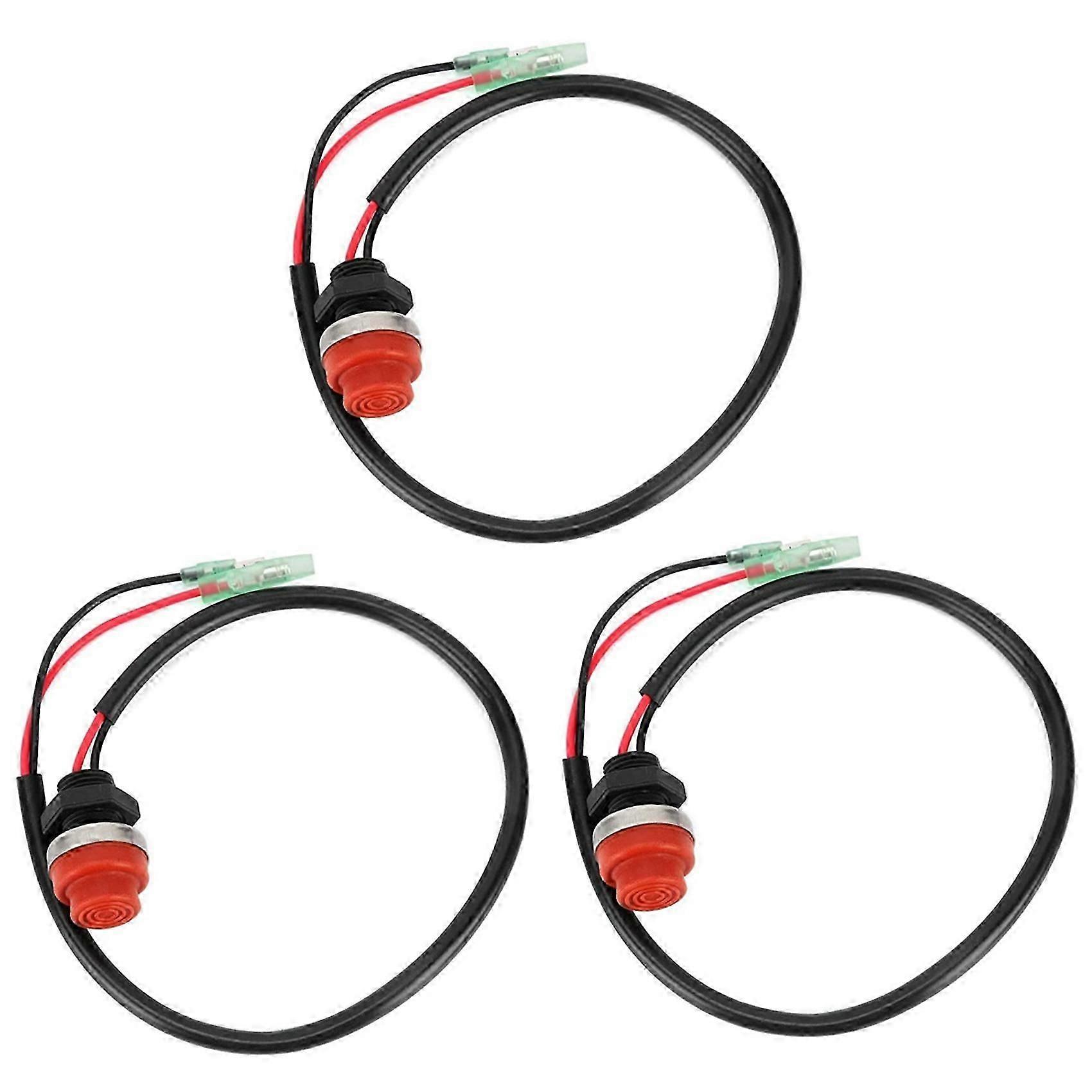 3X Universal Boat Outboard Engine Motor Start Kill Switch Keyless Push Button , Applicable to All f