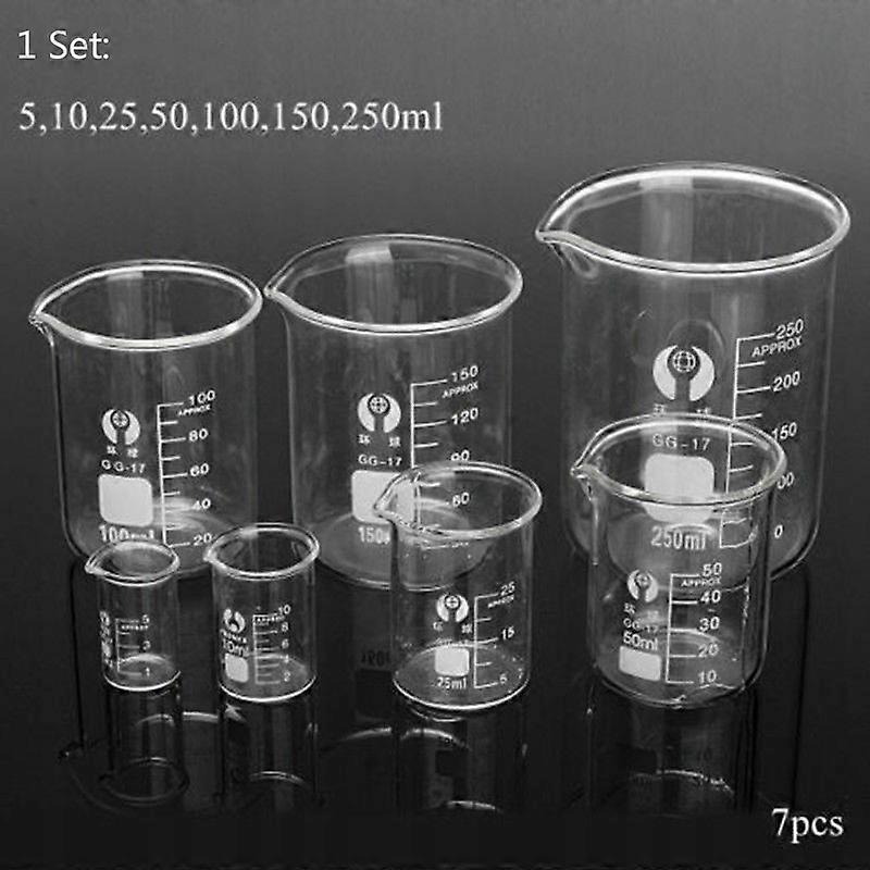 Glass Beaker 5/10/25/50/100/150/250ml Each 1 N