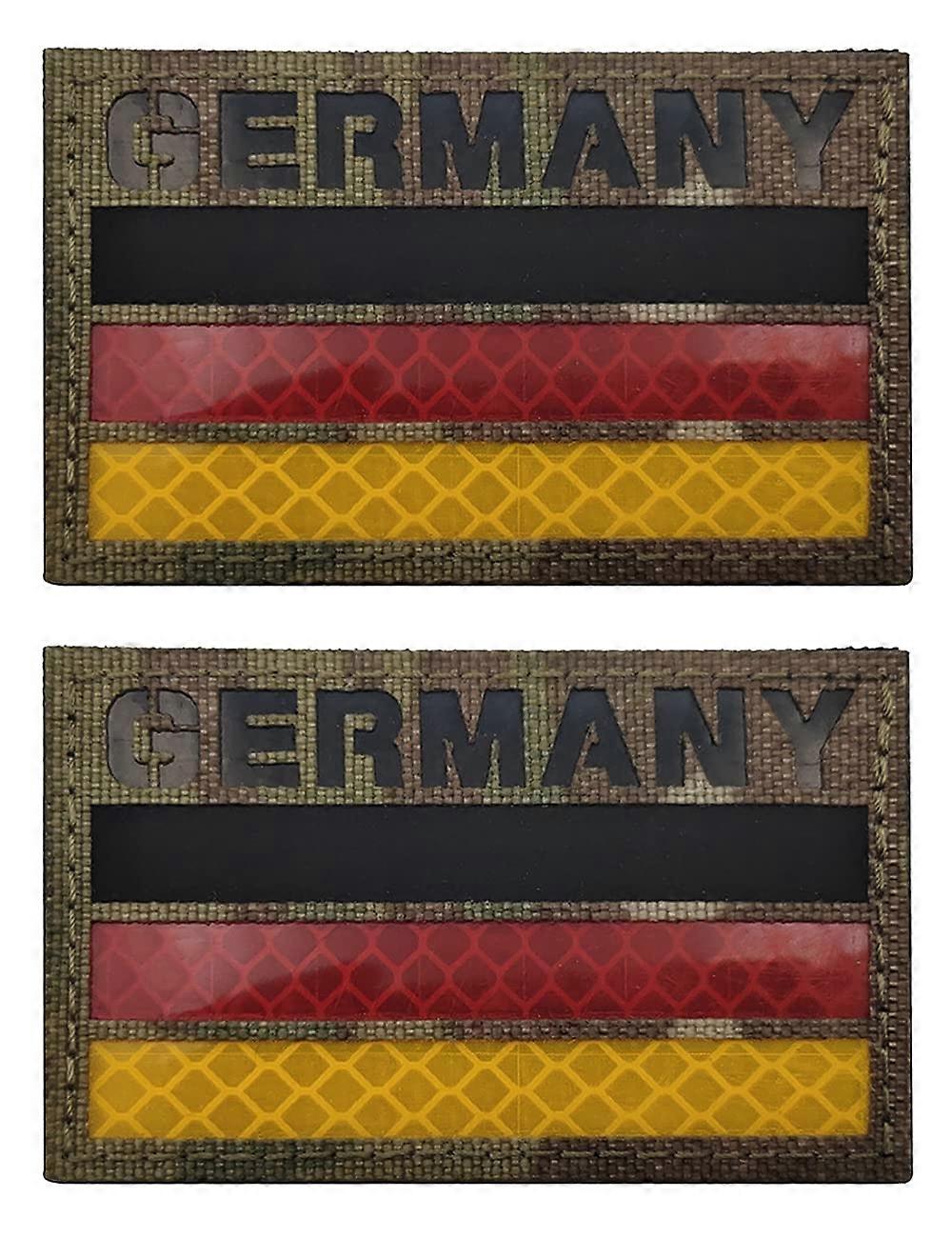 2 PCS Germany Flag Patches Eagle Emblem IR Infrared Reflective Patches Laser Cut Patch Hook and Loop(CP Coloured)