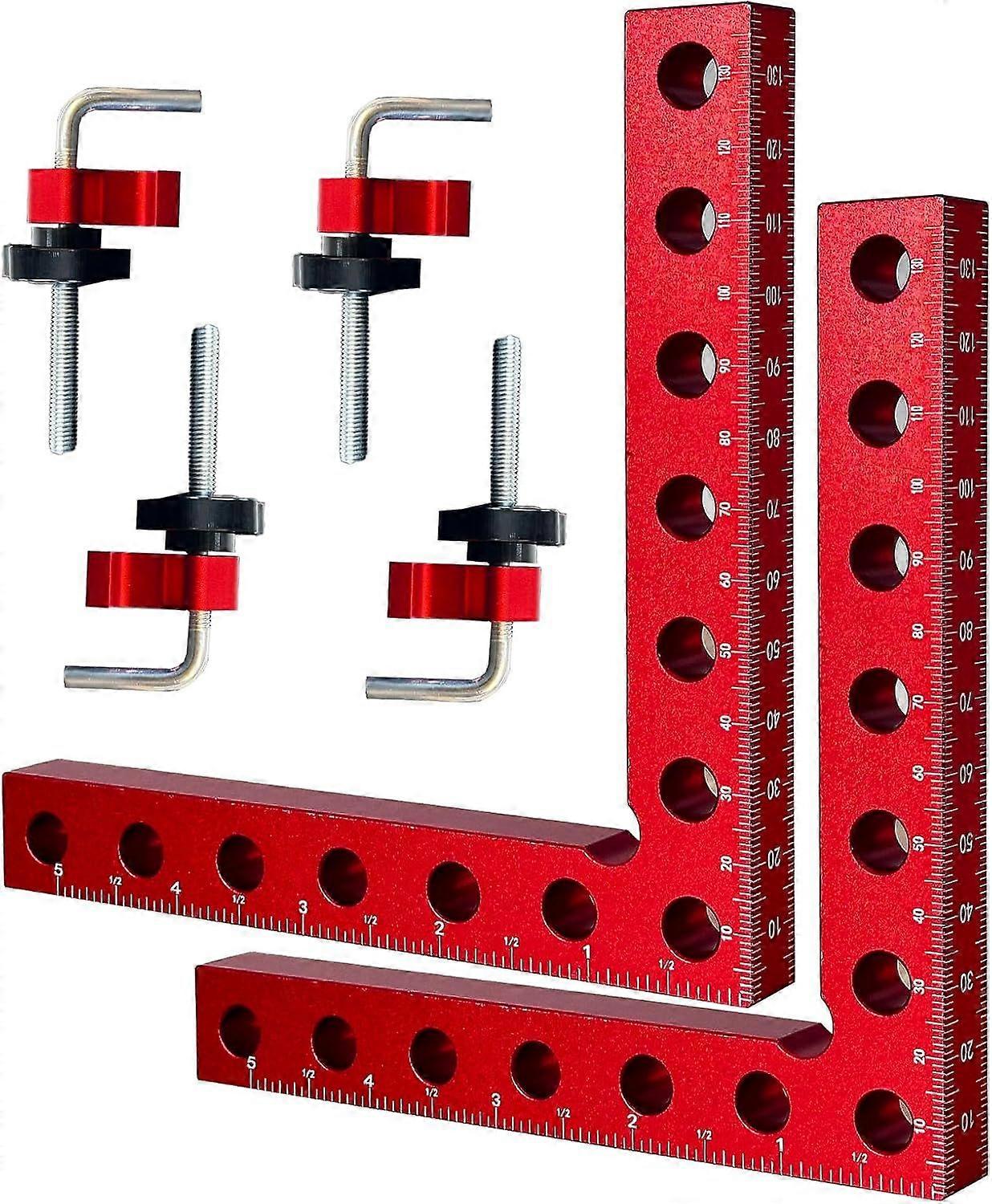 Sets 14 x 14cm Aluminum Alloy 90 Degree Positioning Squares, 90 Degree Positioning Block, 90 L-Shaped Corner Clamp, Aluminum Alloy Corner Clamp Angl