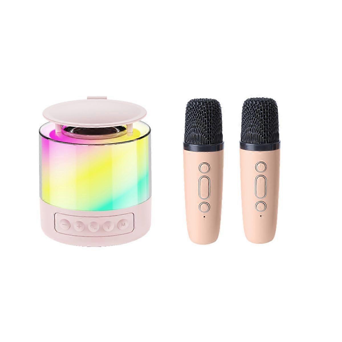 Karaoke Machine With Wireless Speaker And Microphone, 5W Output, Lighted Portable Set, 20Hz-20kHz Frequency Range