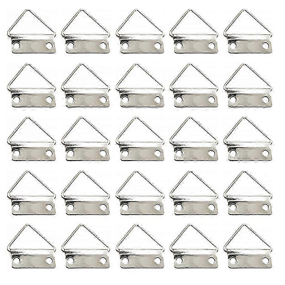 100pcs Silver Triangle Hanging Hooks for Picture Frame Mirror 3.2x2.7cm