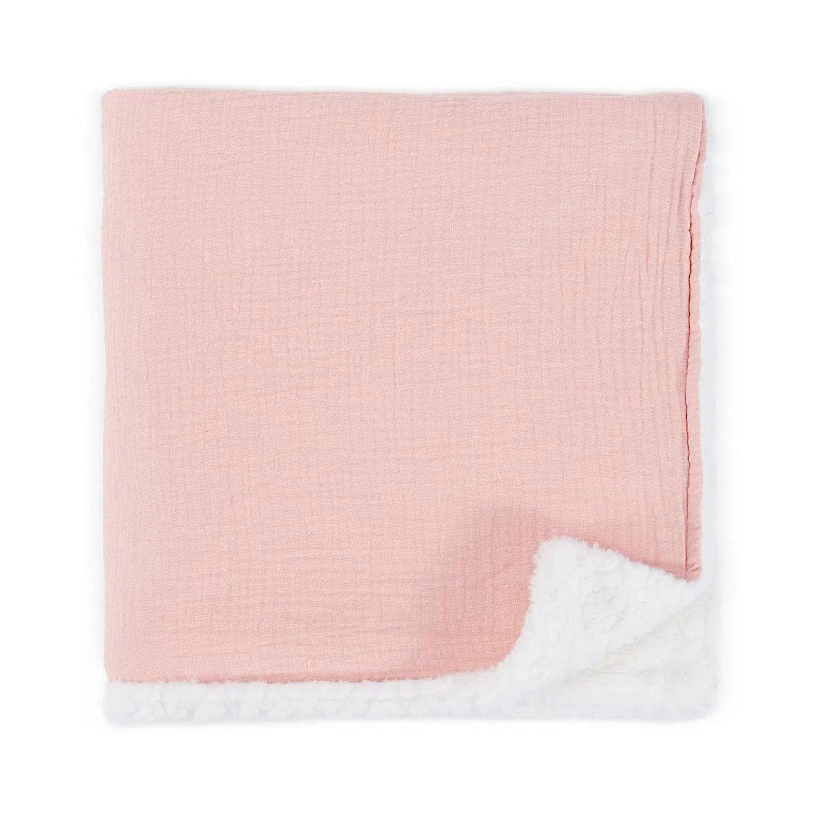 Breathable and Warm Quilt Comfortable Baby Blanket Soft Plush Throw Wrap Towel for Sleeping and Relax nude pink