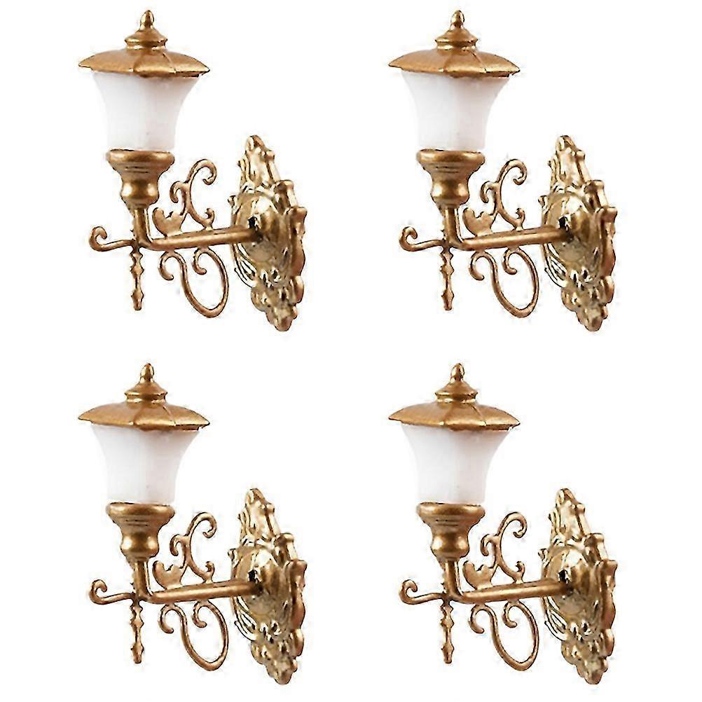 4pcs Tiny Wall Lamps Mini Luminous Wall Lamp Sand Table Building DIY Materials