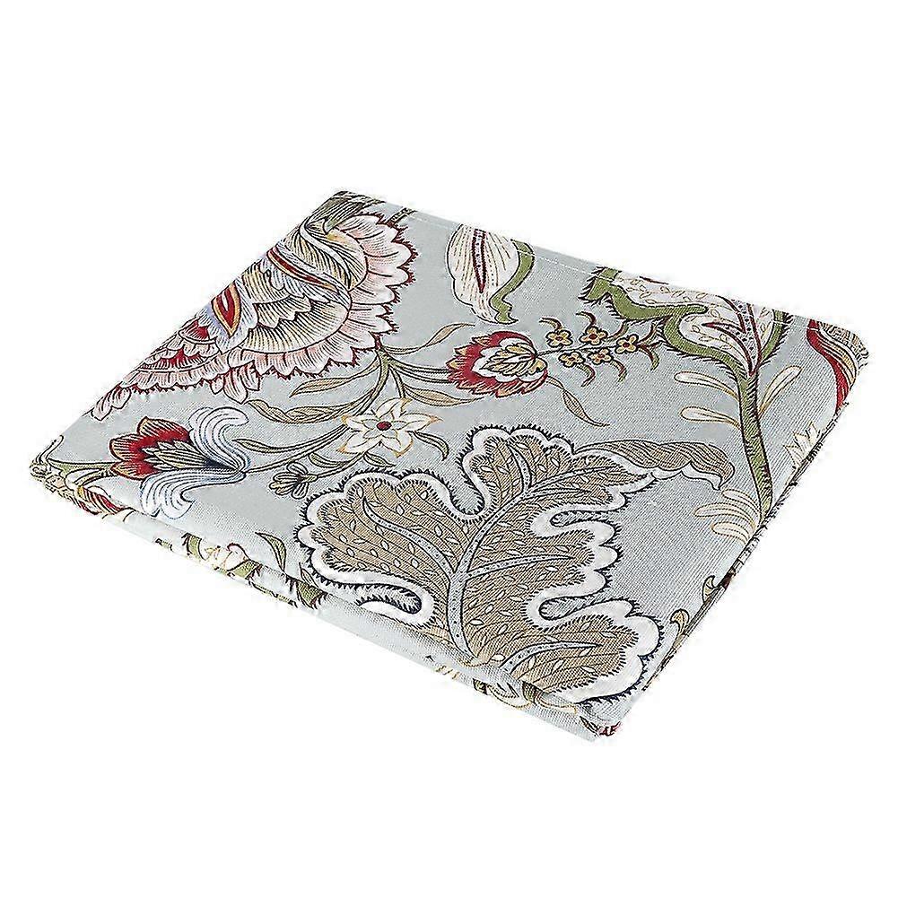 Rectangular Cotton Linen Tablecloth with Rural Floral Pattern Printed Cover (140*100cm) Suitable for Various Tables