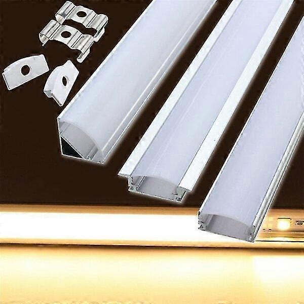 Aluminum Channel Holder Suitable for LED Strip Light Bars, 50cm, Available in 1x/5x/10x Options, Perfect for Under Cabinet Lamps