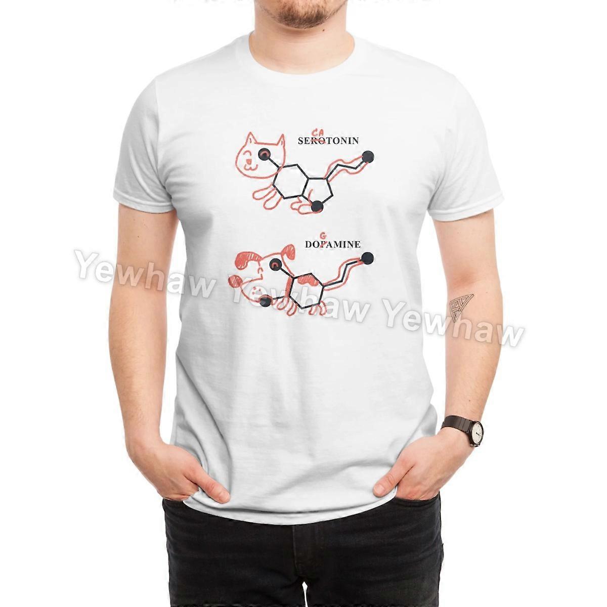 הורמוני האושר חולצת טריקו חתול כלב סרוטונין דופמין מבנה כימי