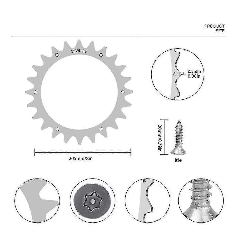 2 X Premium Stainless Steel Spikes for Worx S/M Model, Traction Enhancer for Robotic Lawn Mowers with 205mm Wheels
