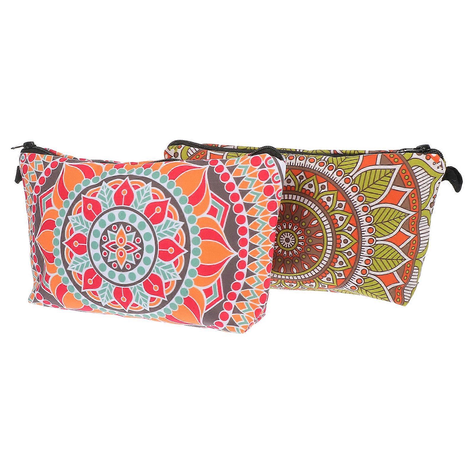 Traveling Toiletry Bag Portable Makeup Bags Rectangular Polyester Cosmetics 2Pcs