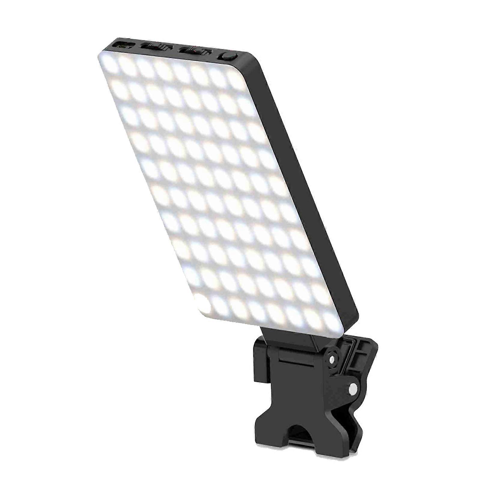 Adjustable Black Selfie Fill Light with Rechargeable Battery & Multiple Lighting Modes