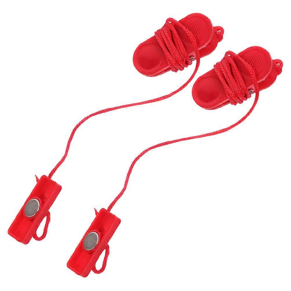 Fitness Magnet Key Treadmill Parts Universal Treadmill Safety Key Emergency Stop Home Workout Red 4.70X2.00X2.00CM 2Set