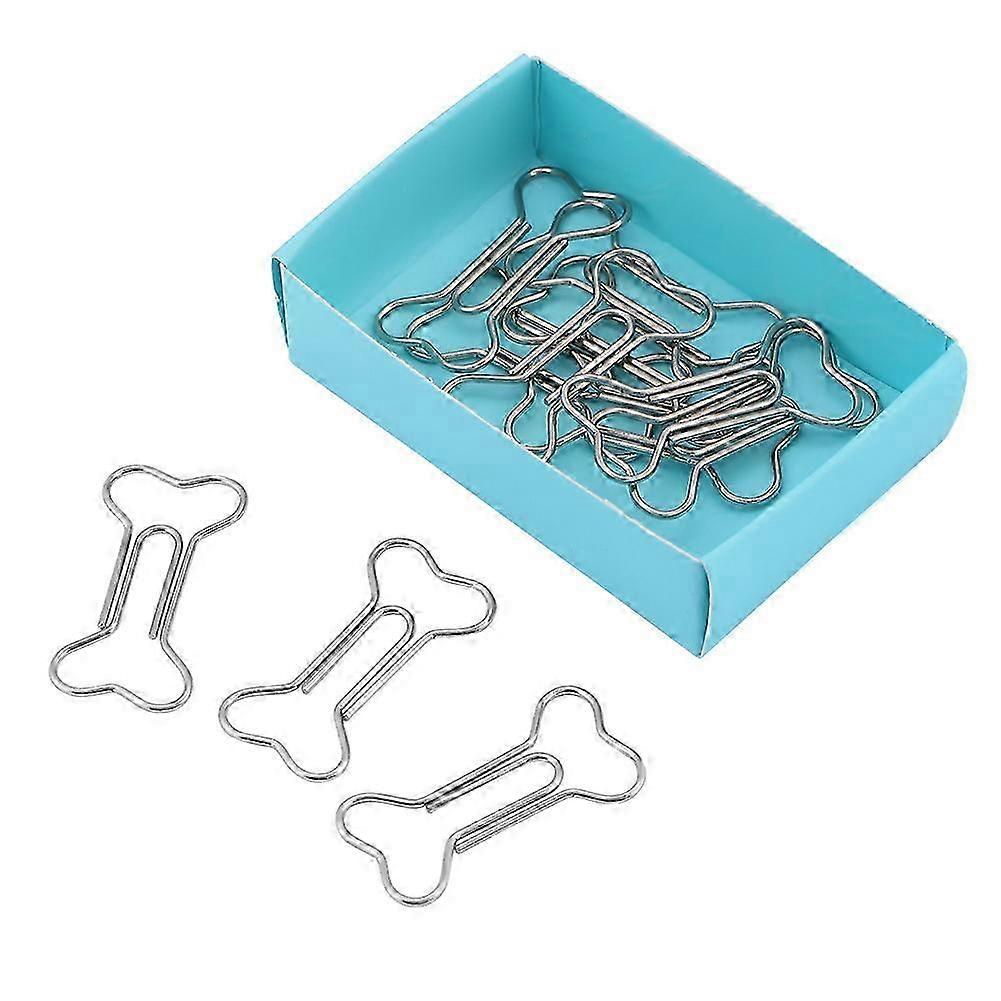 12 Pcs Creative Bone Shape Paper Clips Funny Bookmark Marking Document Organizing Clip Edition 0619