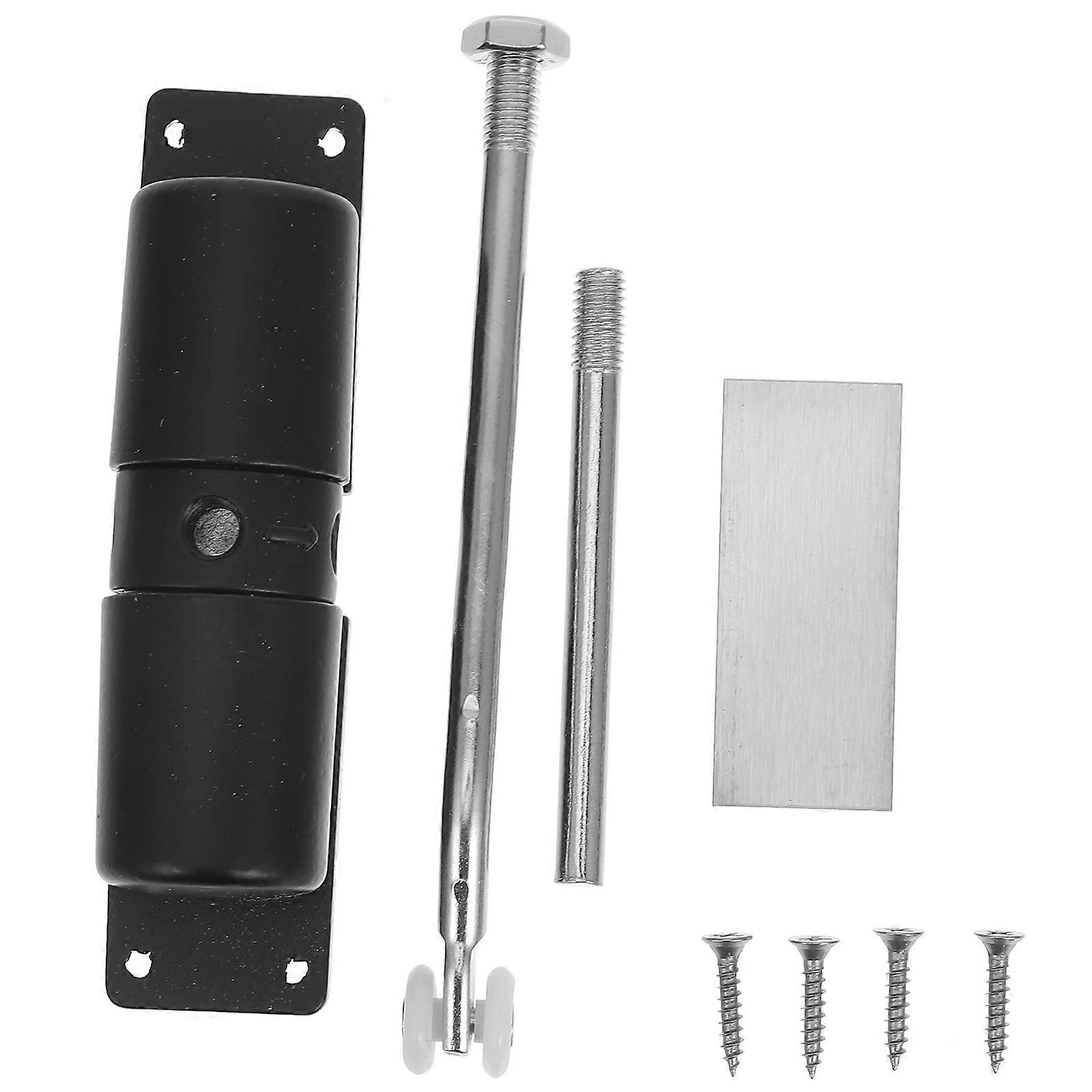 Automatic Door Closer Stainless Steel Home Use Black 16.80X12.80X3.30CM Buffering Prevent Slamming 1Pack