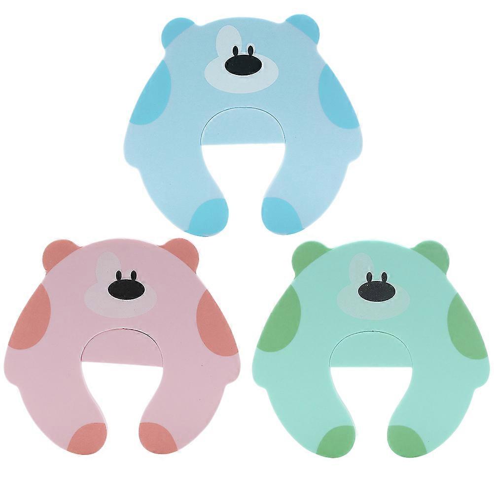 Anti-Pinch Door Stop Baby Safety Door Stopper Prevents Doors from Slamming Pink 13x13x1.7CM 3Pcs