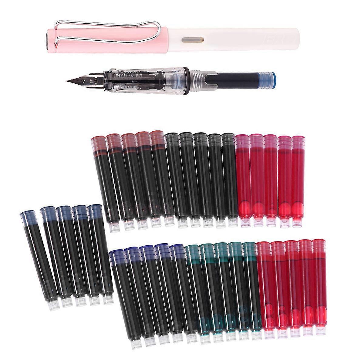 Universal Ink Refills Fountain Pen Ink Refill Non-Smear Quick Dry School 35Pcs